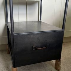 Pomax Home Collection Industrial Style Metal Designer Side Bedside Table Locker Drawer