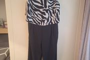 zebra print top jumpsuit