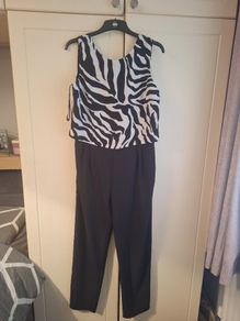 zebra print top jumpsuit