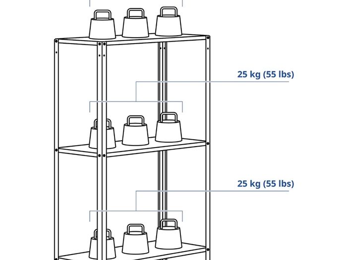 3  ikea shelving unit HYLLIS