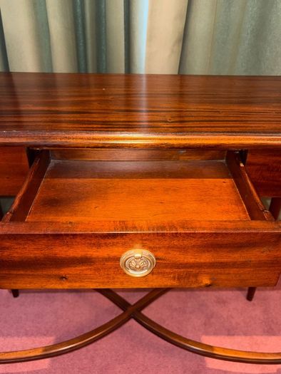 French Oxbow Mahogany Console Table