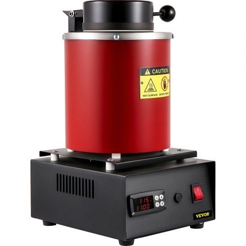 Electric Melting Furnace, 3KG Digital Electric Melting Furnace, 1750W 1150C /2102 F Gold Smelter Furnace W/ Graphite Crucible & Ingot Die for Processing of Melting Gold, Silver, Copper, Aluminum