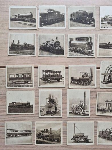 33 Vintage Cigarette Cards - Railway Centenary 1825-1925.  Hill Tobacco. Trains, Locomotives