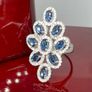 Silver Blue & White Sapphire Ring Image 3