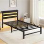 3ft Single Bed Frame with Charging Station and LED Lights Image 9
