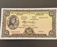 1961 Lady Lavery 5 Pound Note