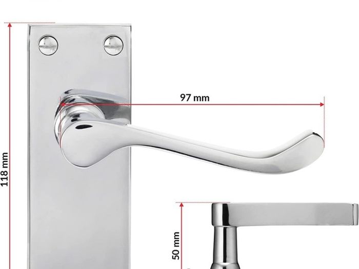 Chrome Elegance Range Polished Chrome Victorian Scroll Lever Latch Handles, Polished Chrome Backplate Door Handles, Contemporary Design for Internal Wooden Doors (FREE POSTAGE)