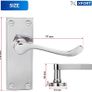 Chrome Elegance Range Polished Chrome Victorian Scroll Lever Latch Handles, Polished Chrome Backplate Door Handles, Contemporary Design for Internal Wooden Doors (FREE POSTAGE) Image 3
