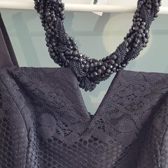 NEW LOOK black layered lace dress Sz 14UK - Bnwt Rrp 49.99