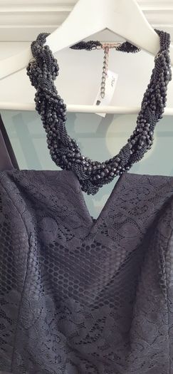 NEW LOOK black layered lace dress Sz 14UK - Bnwt Rrp 49.99