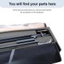 King Bed Frame, Light Grey, Upholstered Wooden Slat Bed Frame with Headboard, Easy Assembly, Underbed Storage, No Box Spring Needed 150x200 Image 6