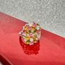 Multi-Tourmaline, White Zircon Floral Ring Image 6