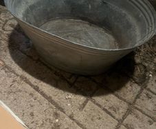 Vintage zinc bath. 29in x 18in