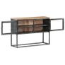 Sideboard Grey 100x30x70 cm Solid Acacia Wood Image 4