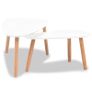 Coffee Table Set 2 Pieces Solid Pinewood White Image 3