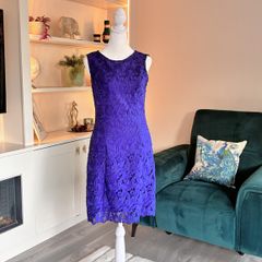 Red Chilli Purple Sleeveless Dress - Size UK 10