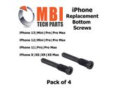 iPhone X XR XS XS Max 11 12 13 Mini Replacement Bottom Dock Screws Black x4