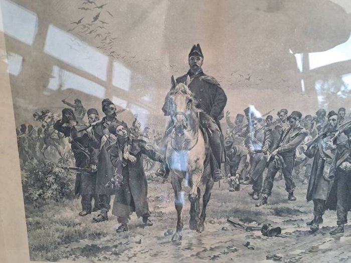 antique print Crimea War the return of inkermann battle