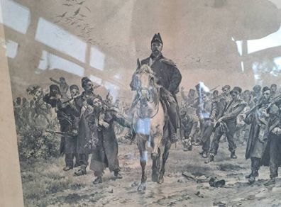 antique print Crimea War the return of inkermann battle