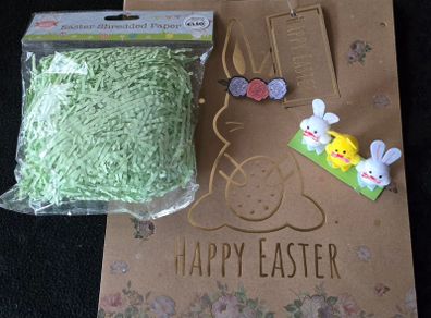 Easter bag and shredded paper