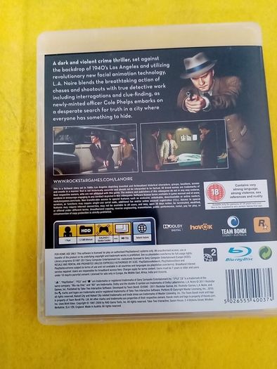 L A Noire PlayStation 3 Ps3 Games Original