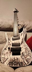 Custom Left Handed 7 String Guitar Dean Rusty Cooley Wraith Design (with bare knuckle passive pickups)