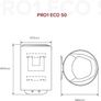 PRO1 ECO 50 L Electric Storage Water Heater with A 50 L, Inclusive Of Unvented Kit, B Class Erp Rating, Waterplus Technology, Manufactured To Be Installed In UK - 3820019. , White Image 3