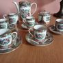 Collectible  Vintage  Chinese Canton Rose Medallion Espresso Coffee Set Image 2