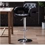 Mercury PU Swivel Faux Leather Breakfast Kitchen Bar Stool Pub Barstool (Black-PU) Image 4