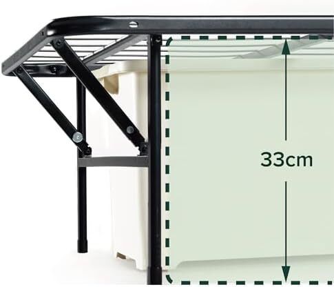 Shawn SmartBase Folding Guest Bed Frame 3ft Single  90 x 190 cm Space Saving with Underbed Storage, No Assembly  Black