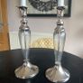 Pair of Laura Ashley silver & glass candlestick holders Image 2