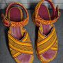 CHLOE yellow orange red cotton MERIL 110 Platform Sandals Image 3