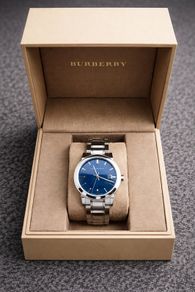 Burberry The City Men's Sapphire Blue Dial Steel Silver Swiss Made Watch BU9031
