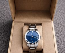 Burberry The City Men's Sapphire Blue Dial Steel Silver Swiss Made Watch BU9031