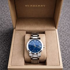 Burberry The City Men's Sapphire Blue Dial Steel Silver Swiss Made Watch BU9031