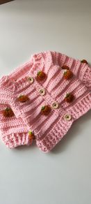Handmade pumpkin baby cardigan