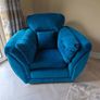 Couch snuggle with fabulous Armchair in teal. Image 4
