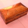 Vintage Antique Brass Embossed Art Deco BoxWood Lines Trinket Money Cigarette Box Image 2