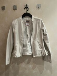 Teen White PU Jacket