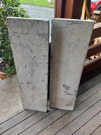 Pair of Art Nouveau antique tiled side panels for fireplace, extremely heavy, D18