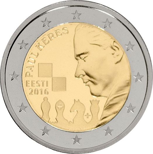 Estonia 2 Euro Commemorative Coin 2016 - Paul Keres. Uncirculated.