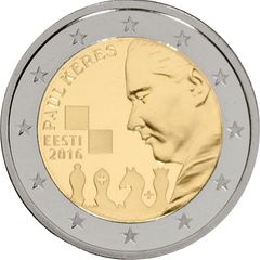 Estonia 2 Euro Commemorative Coin 2016 - Paul Keres. Uncirculated.