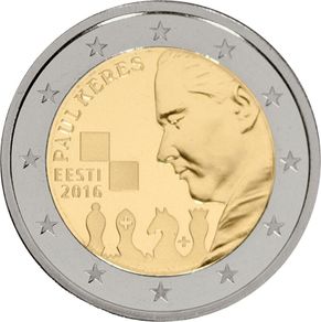 Estonia 2 Euro Commemorative Coin 2016 - Paul Keres. Uncirculated.
