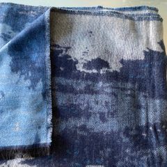 Navy Jacquard Scarf/Shawl - New