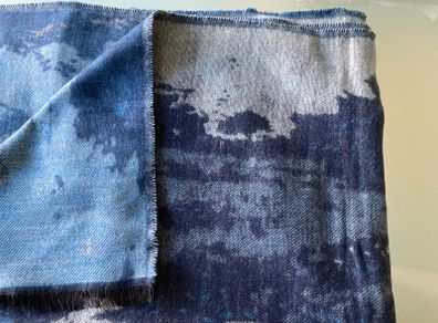 Navy Jacquard Scarf/Shawl - New
