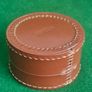 Vintage Real Hide Leather Round Stud & Cufflink Box Image 5