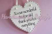 Bridesmaid Gift Personalised Keepsake Wedding Heart