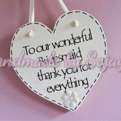 Bridesmaid Gift Personalised Keepsake Wedding Heart