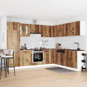 14 Piece Kitchen Cabinet Set Old Wood
