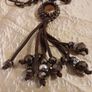 Per Una Long Multi-Faceted.Brown Glass Bead & Faux Leather Necklace Image 4